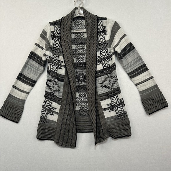 BCBGMaxAzria Sweaters - BCBG‎ Maxazria Women's Medium Open Front Cardigan Sweater Gray Black White